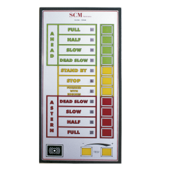Engine order telegraph with push-button